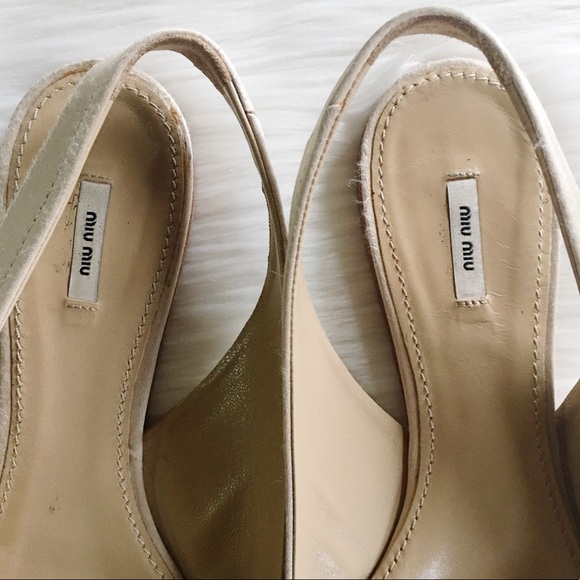 Miu Miu Ballet Satin Sling Back Flats - Picture 5 of 8